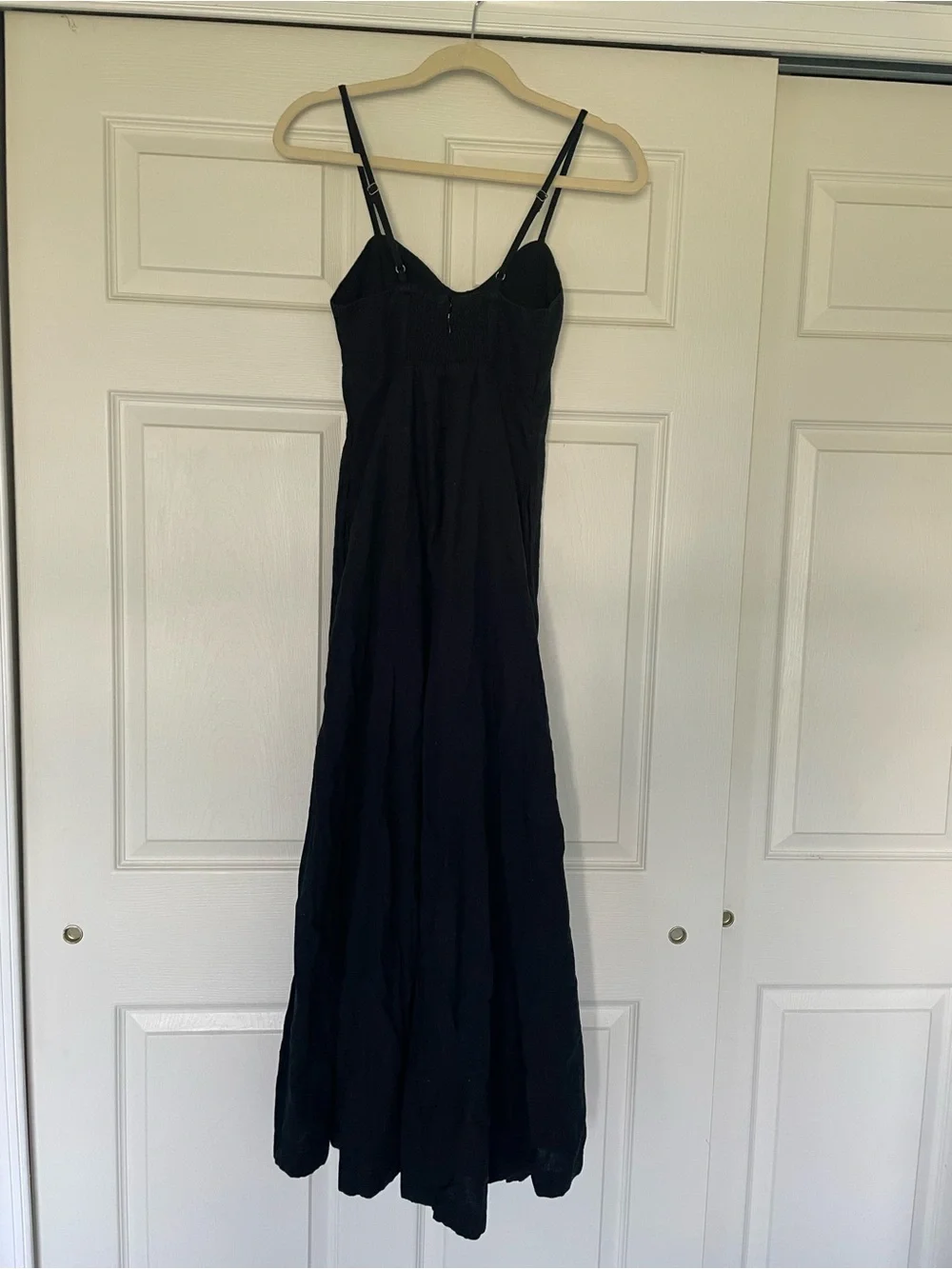 Abercrombie & Fitch Black Linen Blend Maxi Dress, Size XXS
